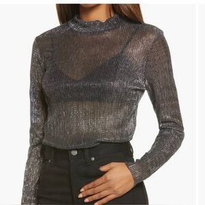 Chelsea 28 Black and Silver Striped Top